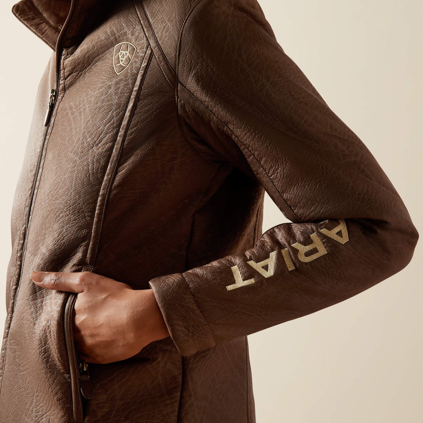 Ariat Ariat Logo Softshell Faux Leather Jacket