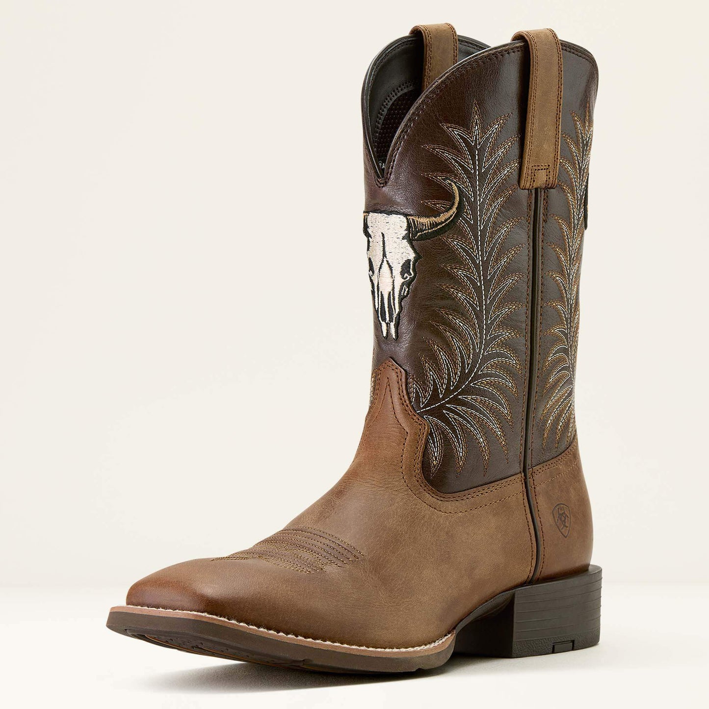 Ariat Sport Steer Skull Wide Square Toe Cowboy Boot