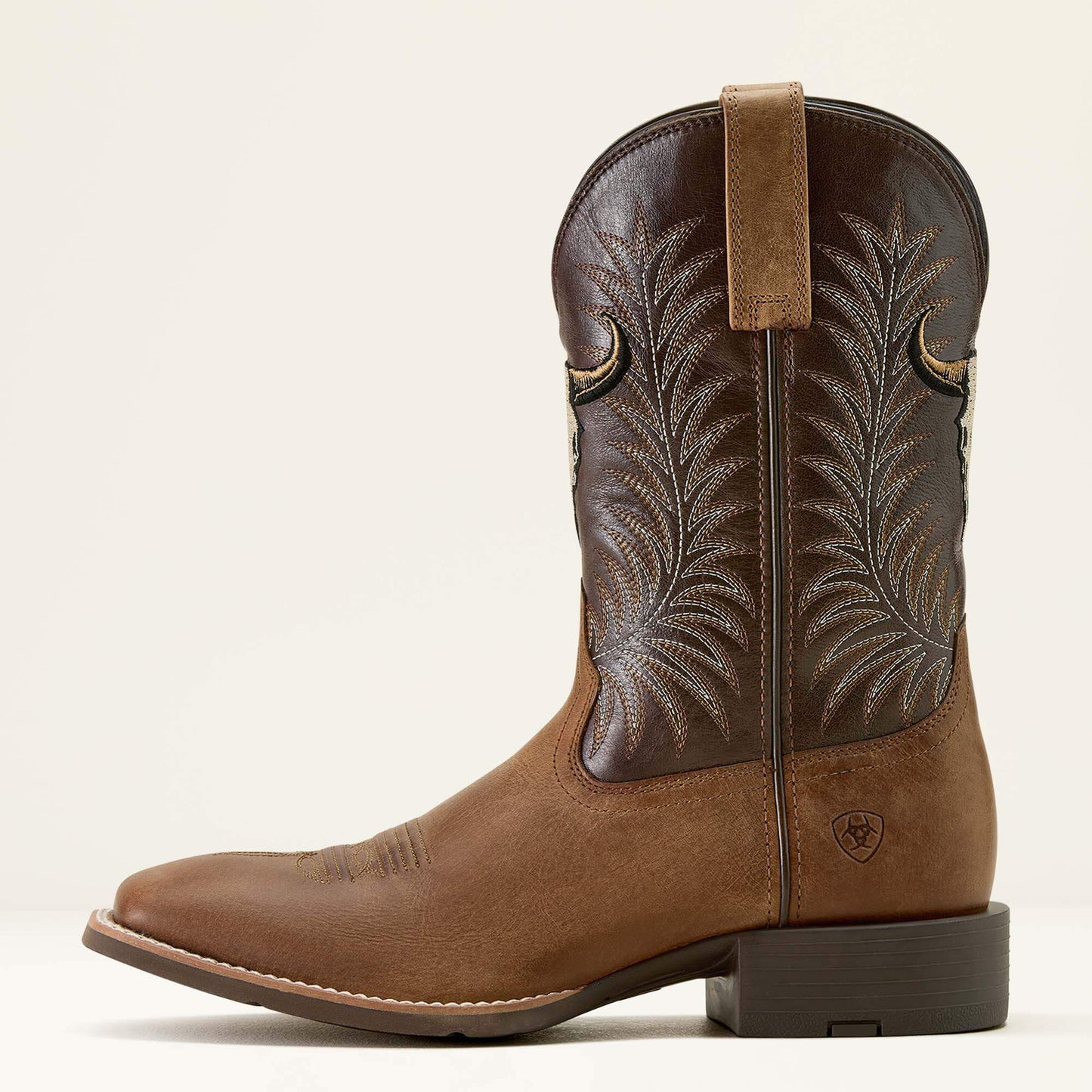 Ariat Sport Steer Skull Wide Square Toe Cowboy Boot