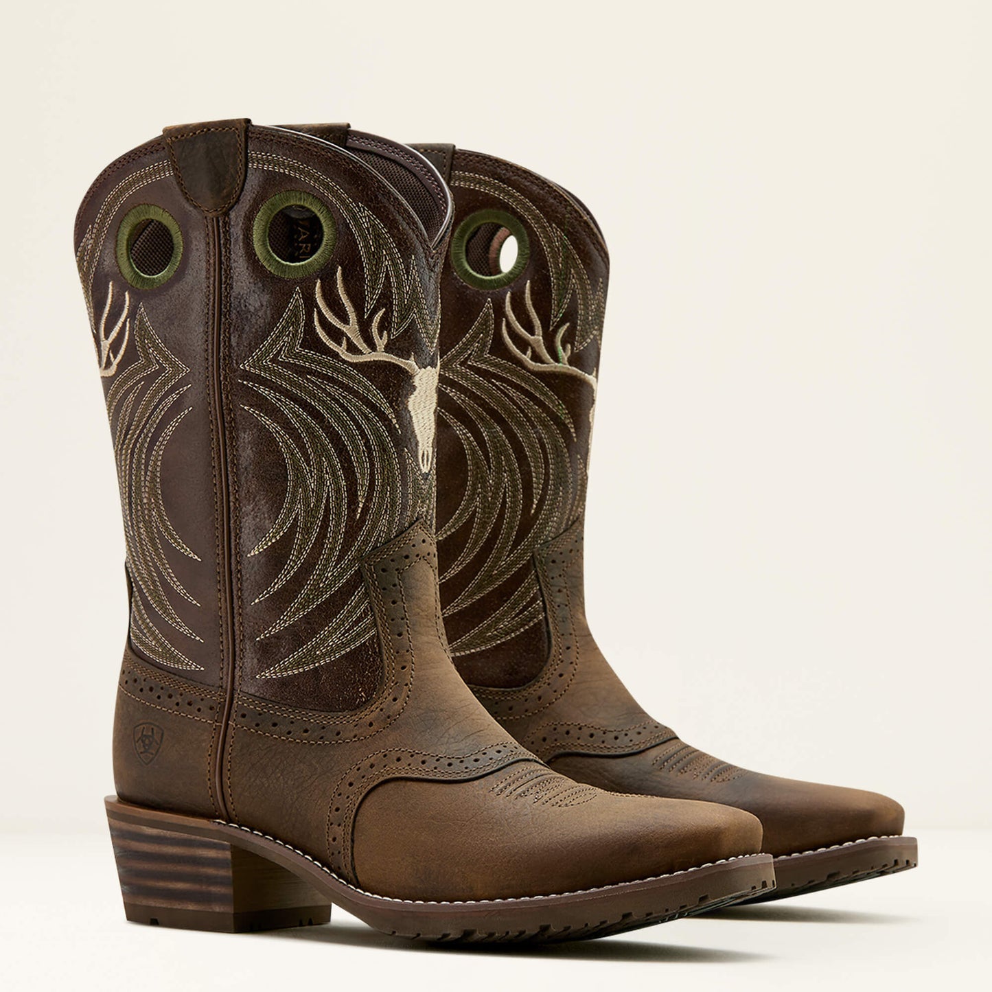 Ariat Hybrid Roughstock Antler Cowboy Boot