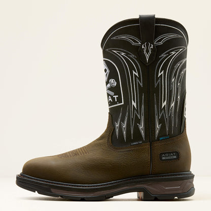 Ariat WorkHog XT Bolt Skull Waterproof Wide Square Toe Carbon Toe Work Boot