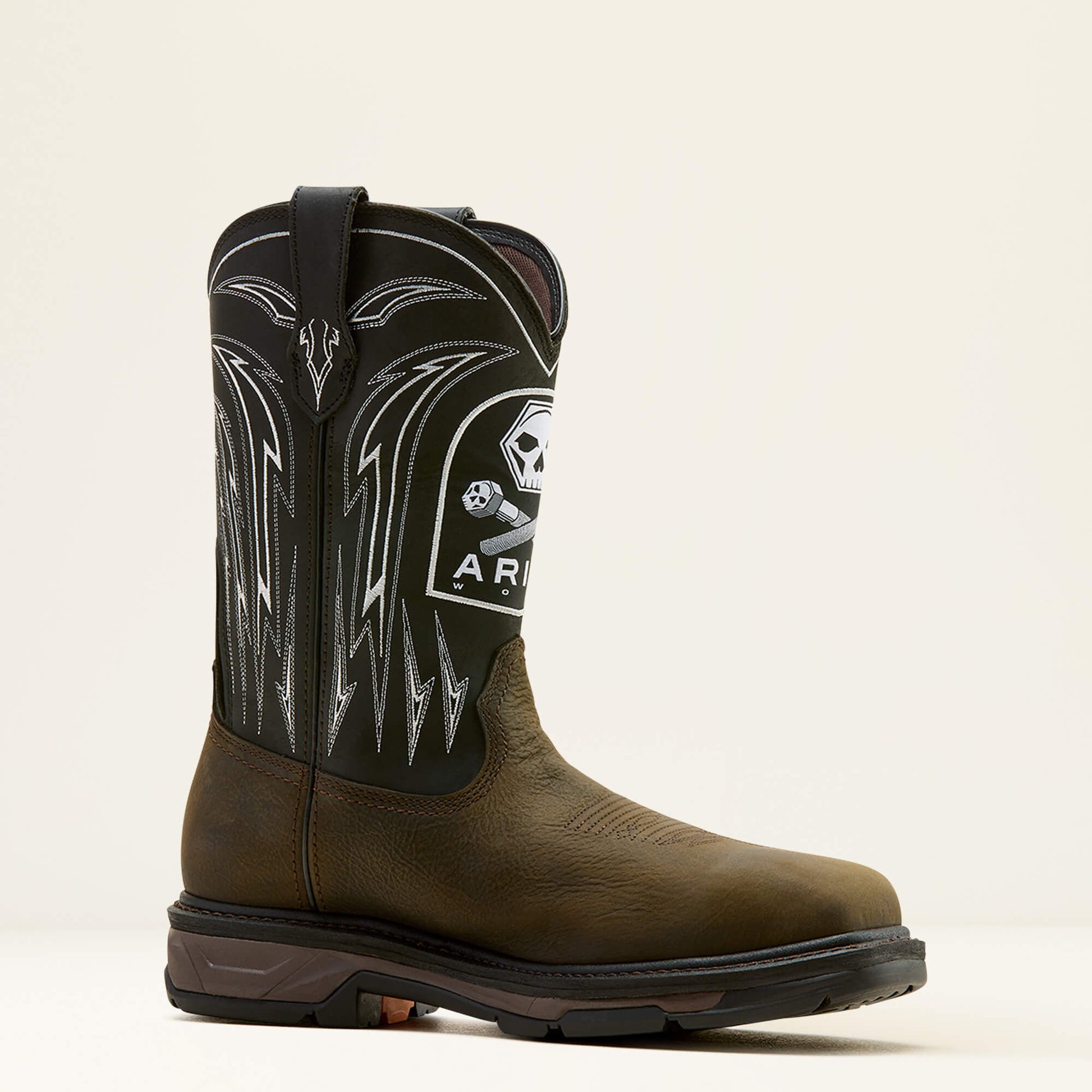 Ariat WorkHog XT Bolt Skull Waterproof Wide Square Toe Carbon Toe Work Boot