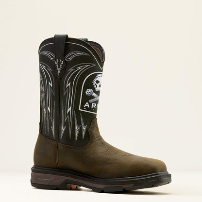Ariat WorkHog XT Bolt Skull Waterproof Wide Square Toe Carbon Toe Work Boot