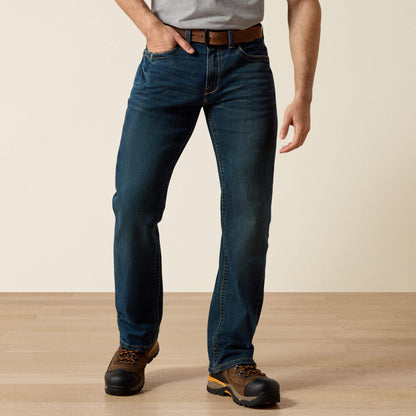 Ariat Men's Low Rise, Bootcut Work Pants - Rebar Denim