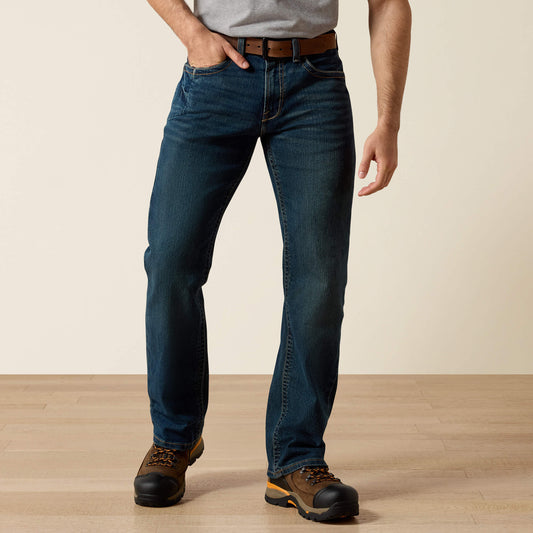 Ariat Men's Low Rise, Bootcut Work Pants - Rebar Denim