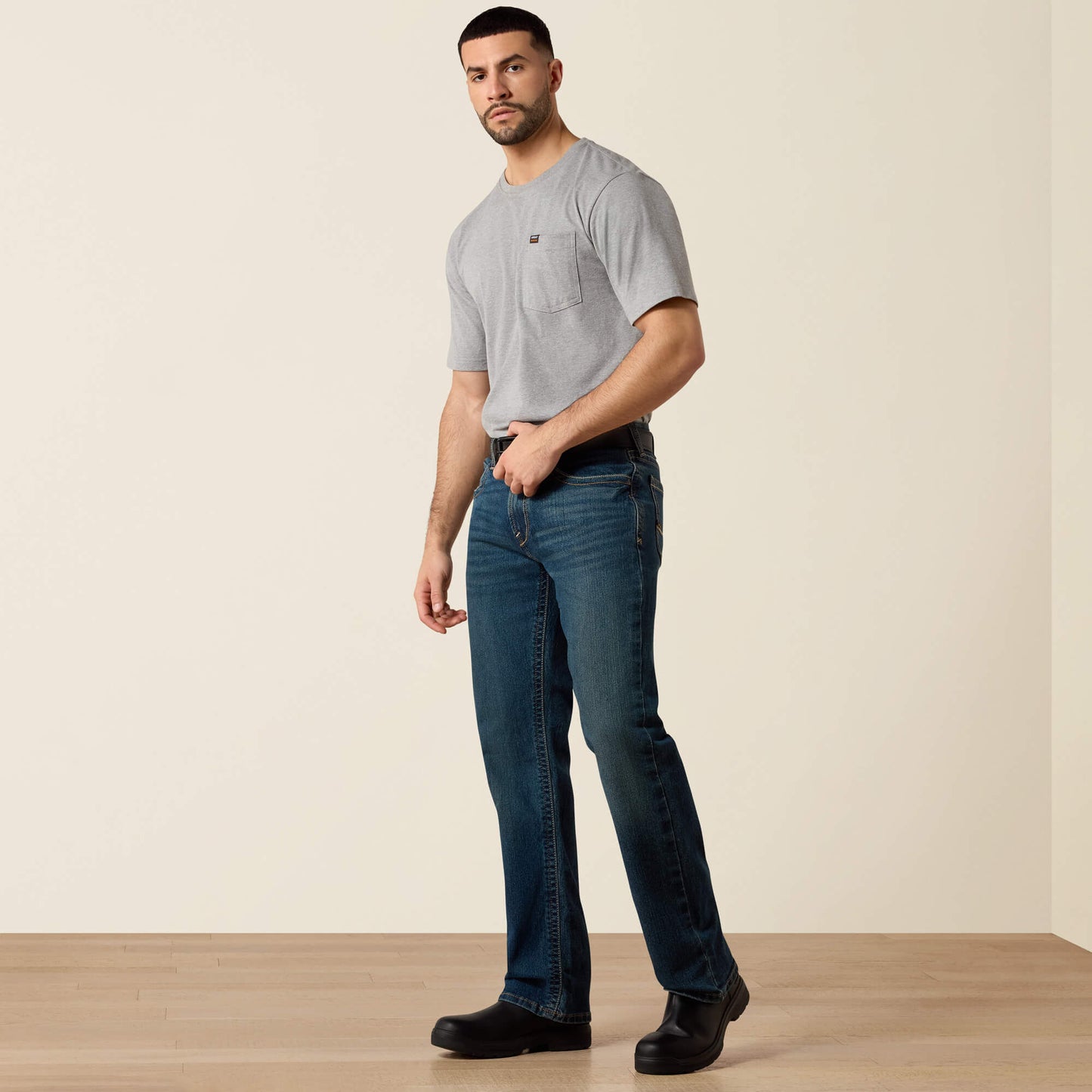 Ariat Men's Low Rise, Bootcut Work Pants - Rebar Denim