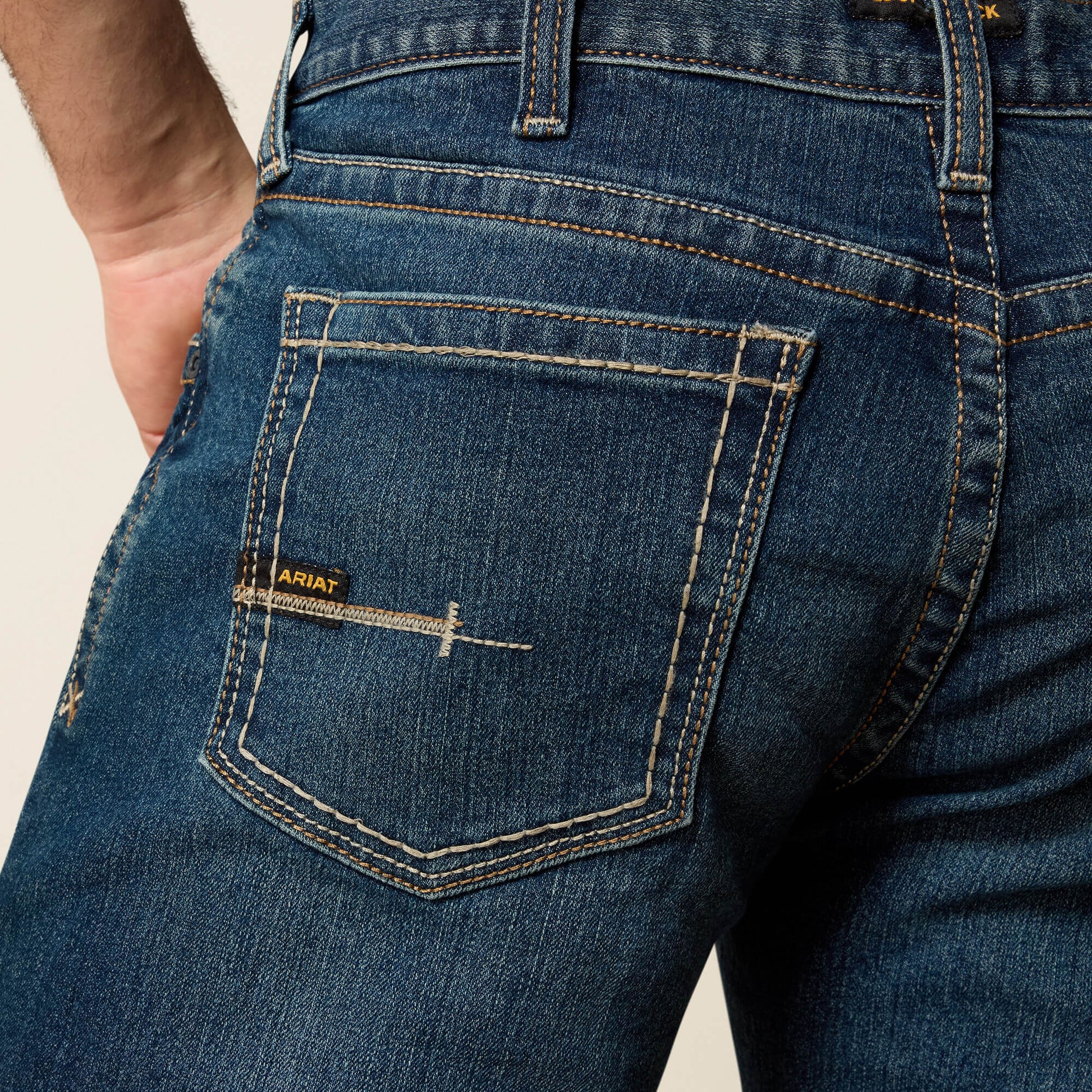 Ariat Men's Low Rise, Bootcut Work Pants - Rebar Denim