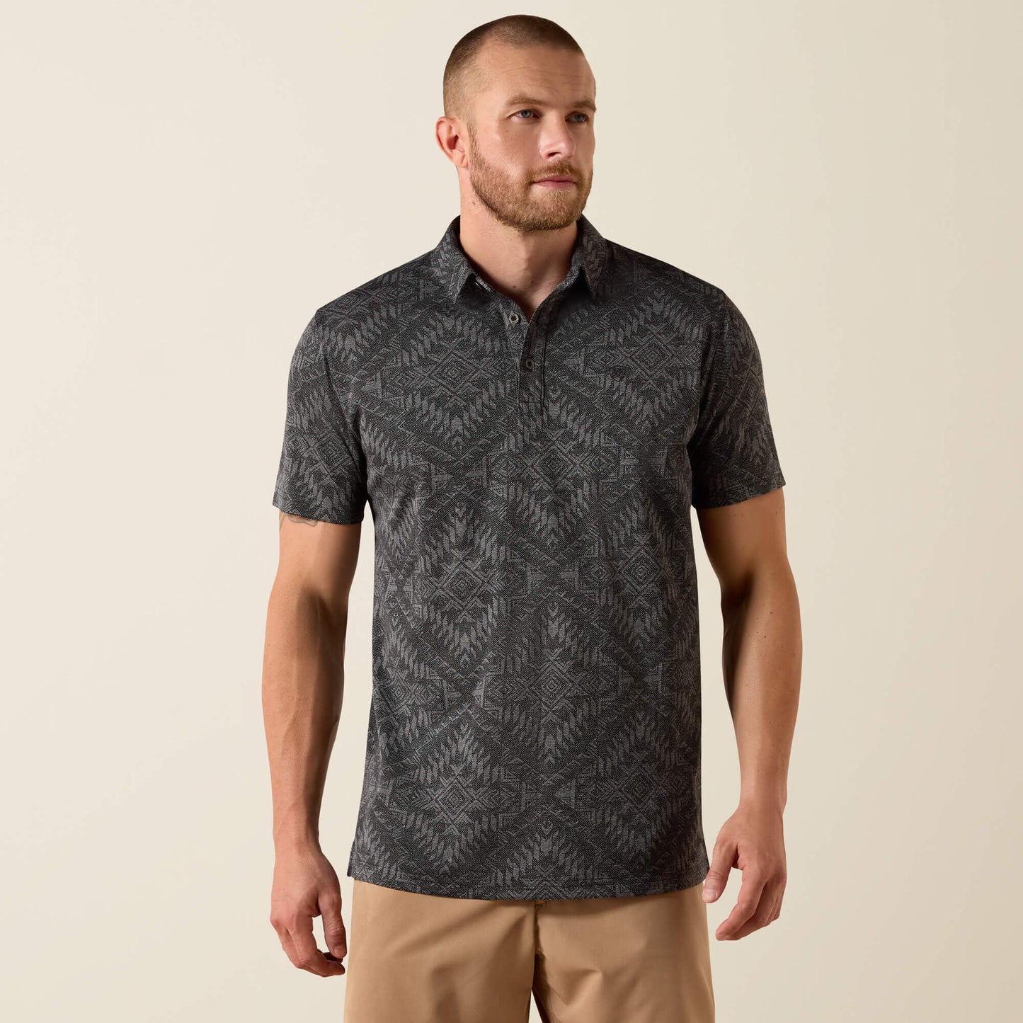 Ariat Jacquard Printed Fitted Polo