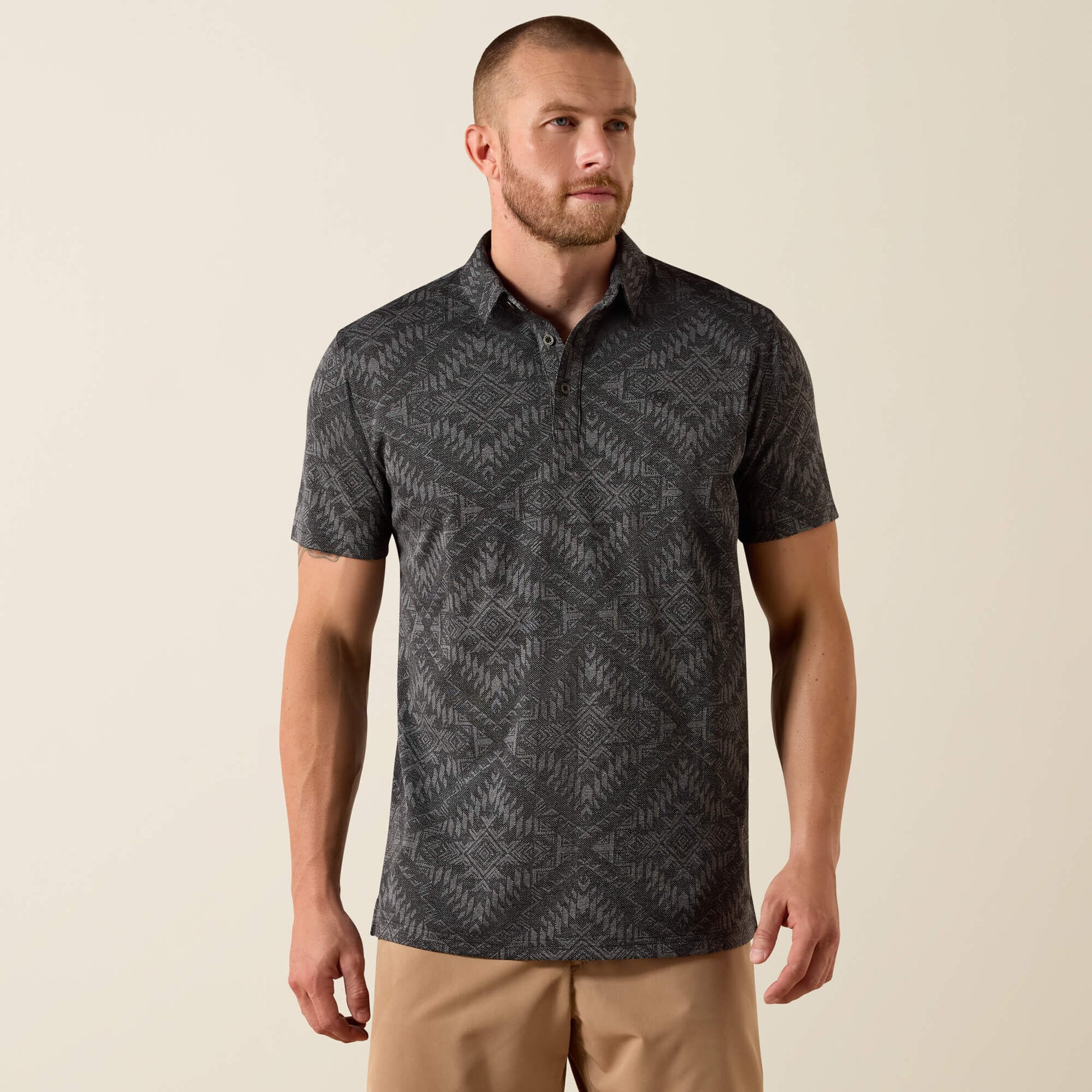 Ariat Jacquard Printed Fitted Polo