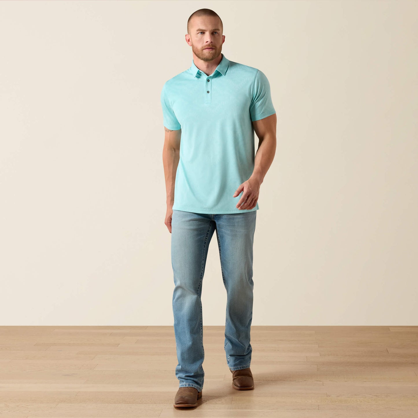 Ariat Jacquard Printed Fitted Polo