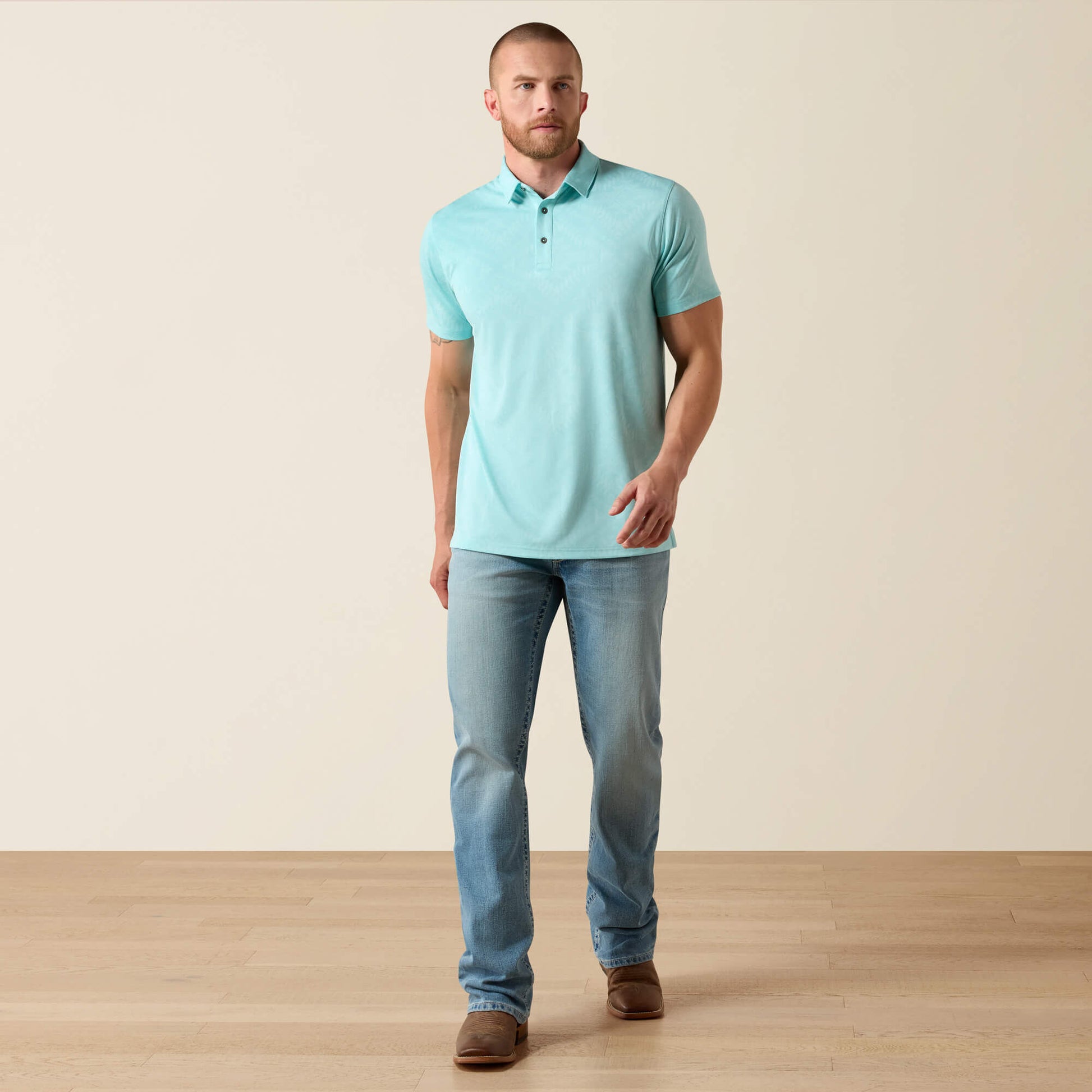 Ariat Jacquard Printed Fitted Polo