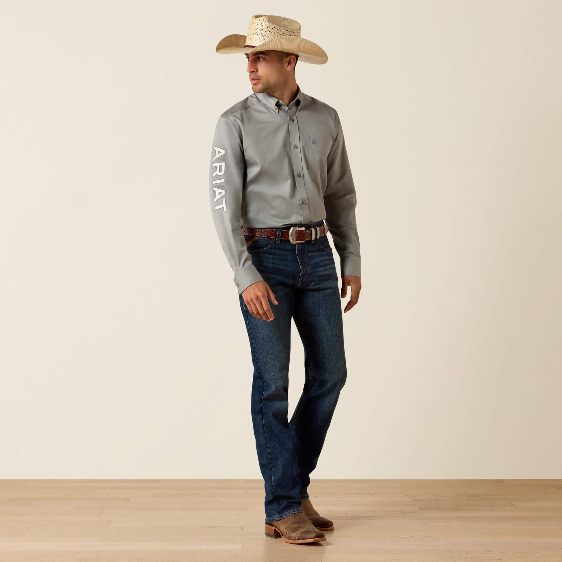 Ariat Team Logo Lightweight Twill Fitted Shirt