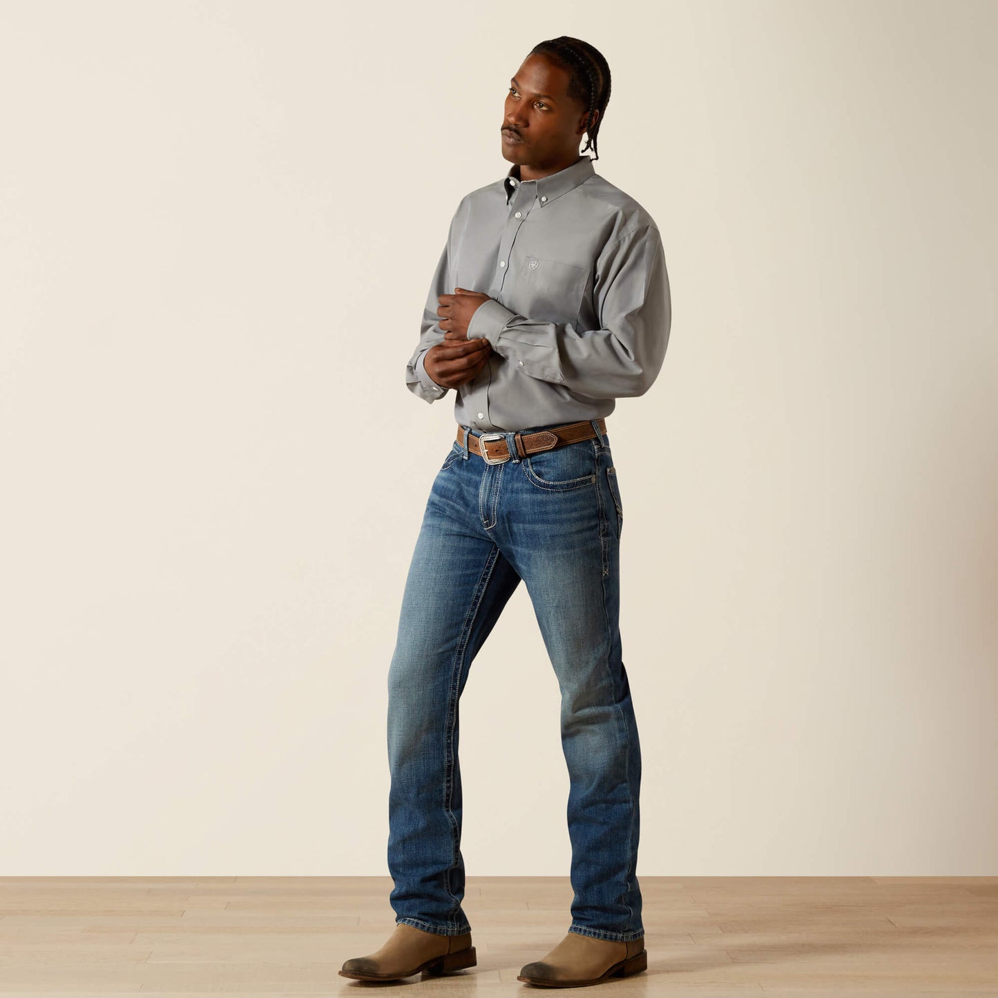 Ariat Wrinkle Free Solid Pinpoint Oxford Classic Fit Shirt