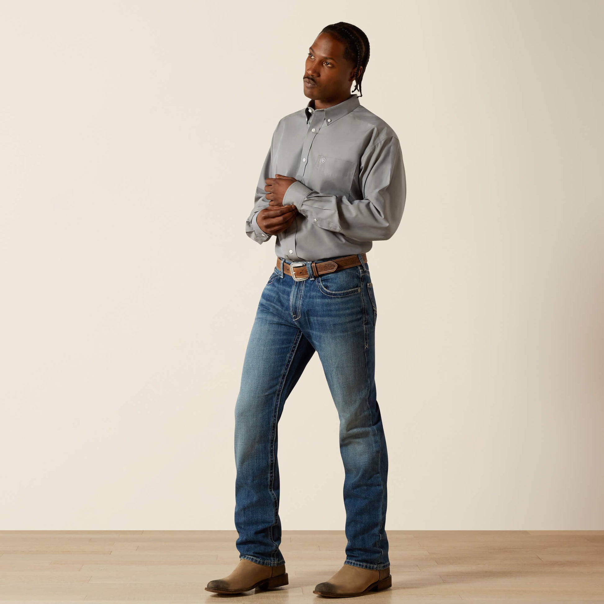 Ariat Wrinkle Free Solid Pinpoint Oxford Classic Fit Shirt