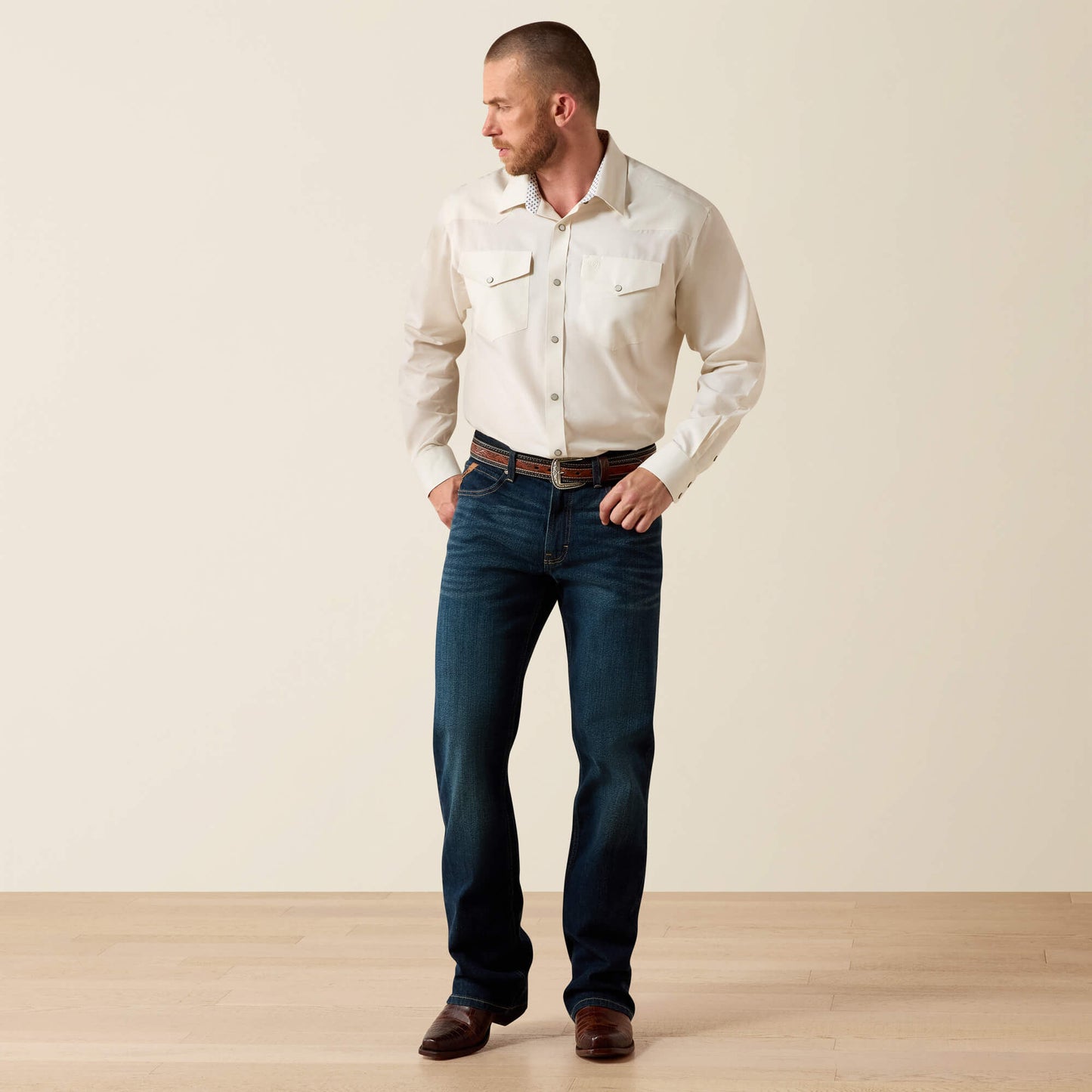 Ariat Wrinkle Free Pinpoint Oxford Classic Fit Snap Shirt
