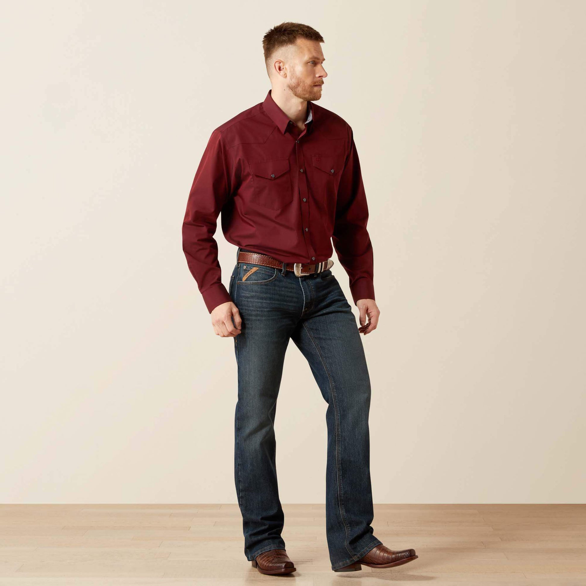 Ariat Wrinkle Free Pinpoint Oxford Classic Fit Snap Shirt