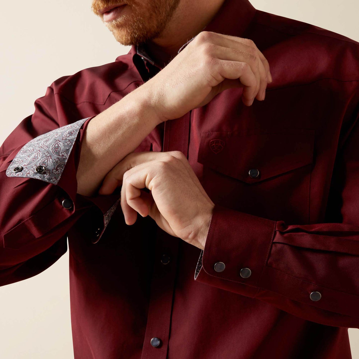 Ariat Wrinkle Free Pinpoint Oxford Classic Fit Snap Shirt