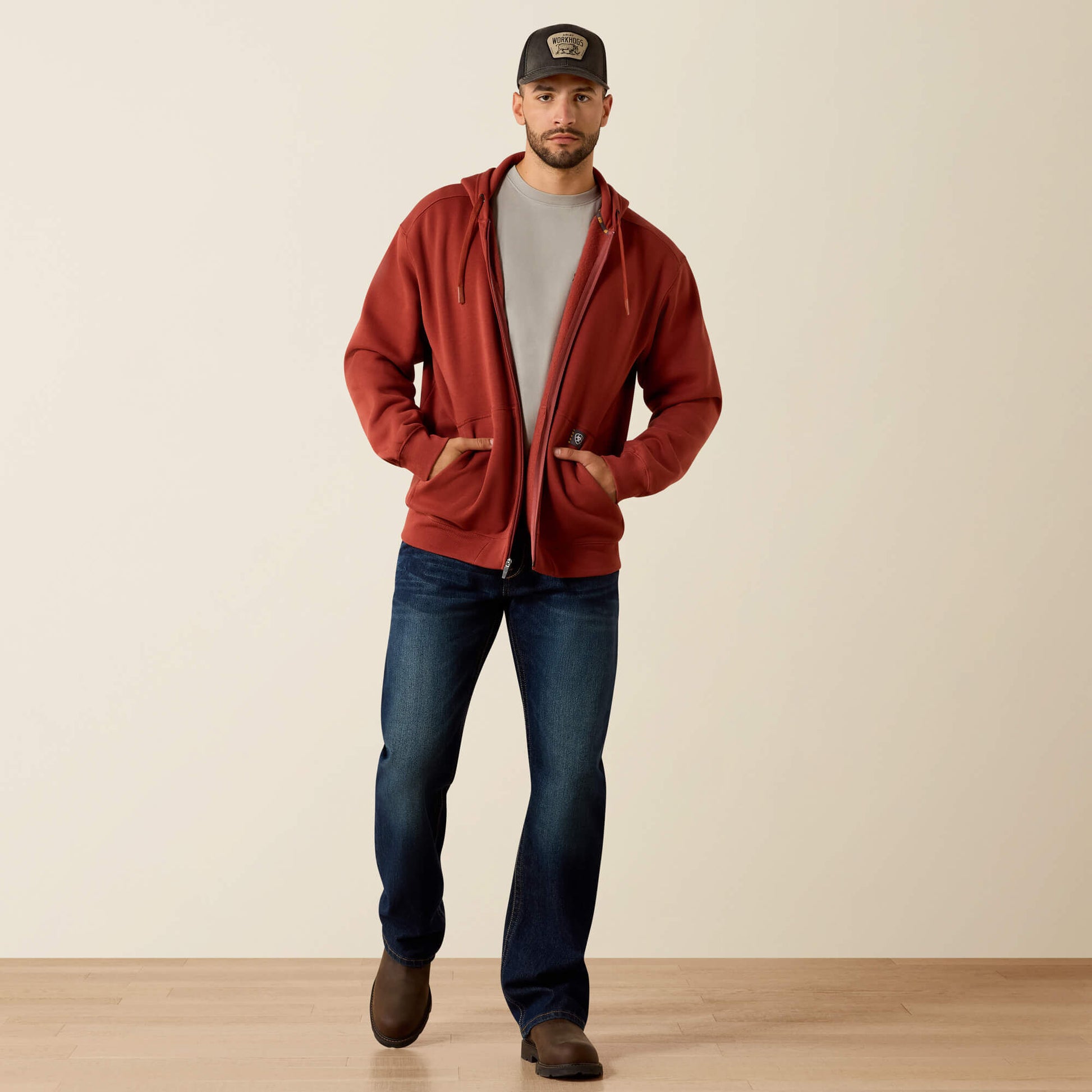 Ariat Rebar Lightweight Label Full Zip Hoodie