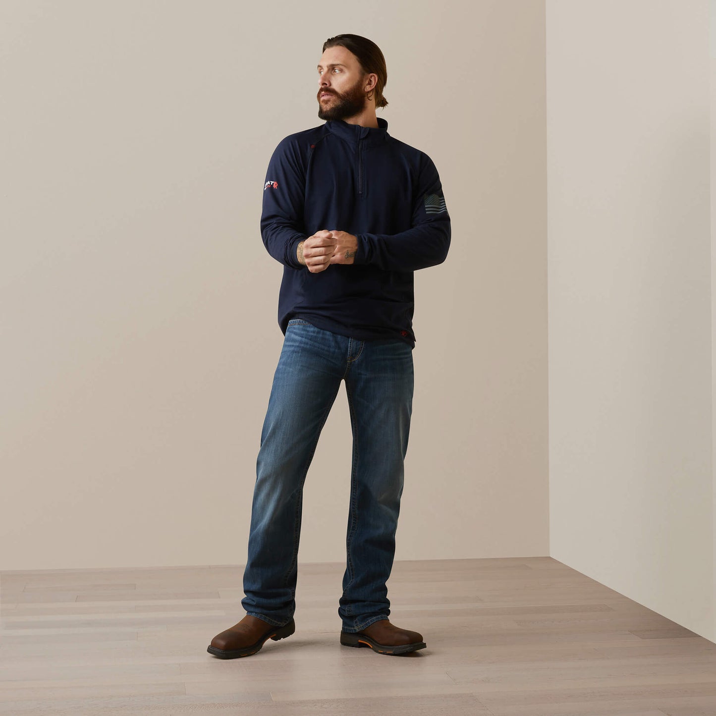 Ariat FR Combat Stretch Patriot 1/4 Zip Work Shirt