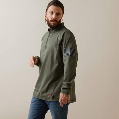 Ariat FR Combat Stretch Patriot 1/4 Zip Work Shirt