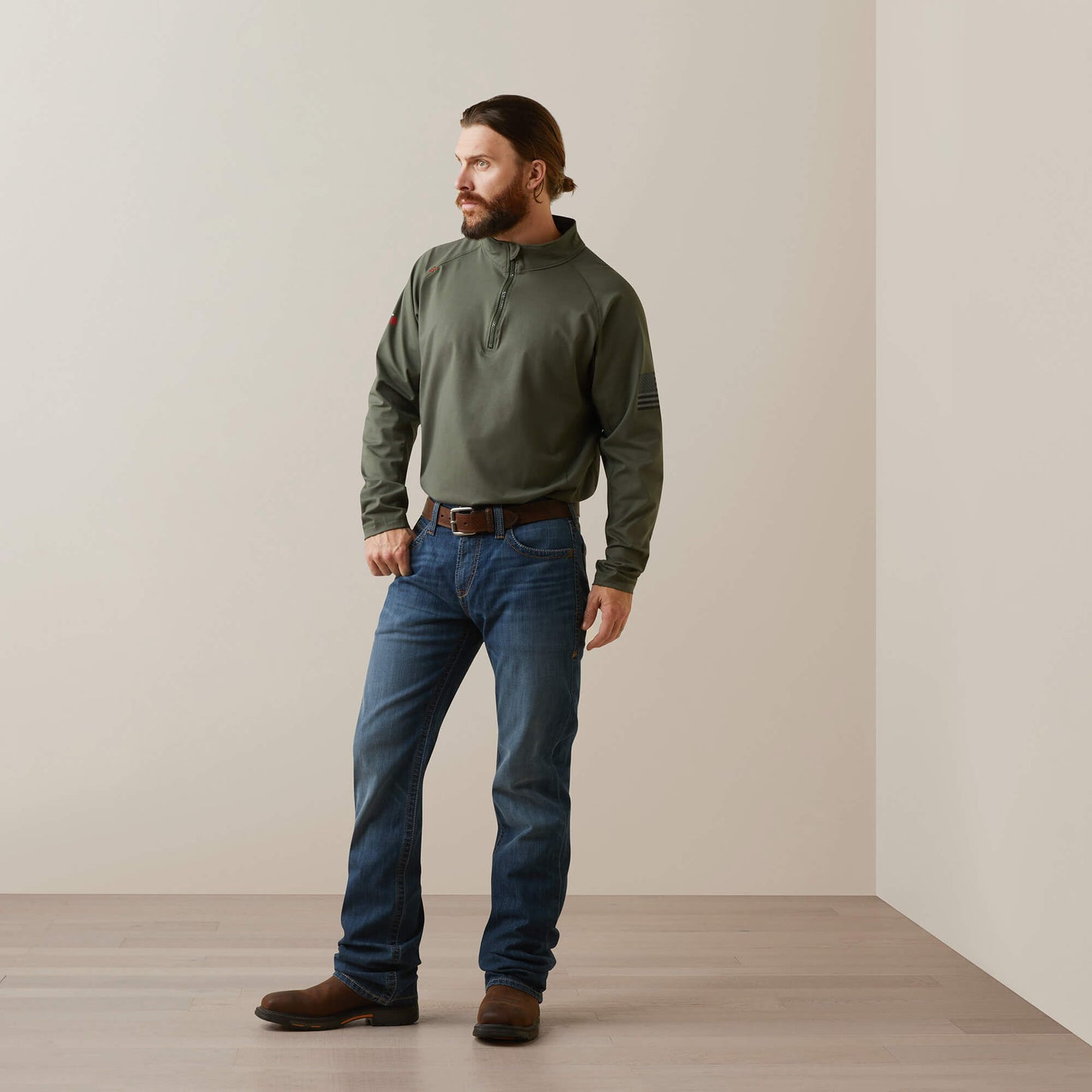 Ariat FR Combat Stretch Patriot 1/4 Zip Work Shirt