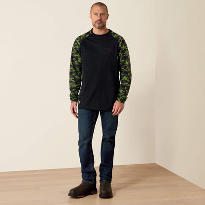 Ariat FR AC Stretch Camo Baseball T-Shirt