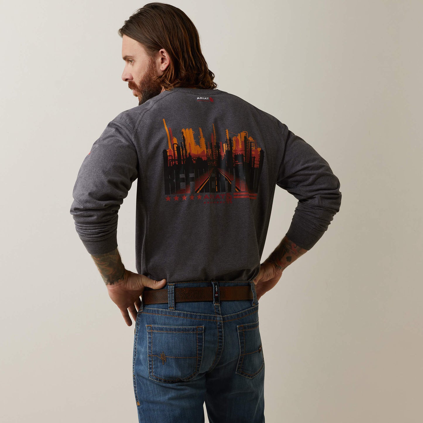 Ariat FR Air Refinery Row Graphic Henley Top