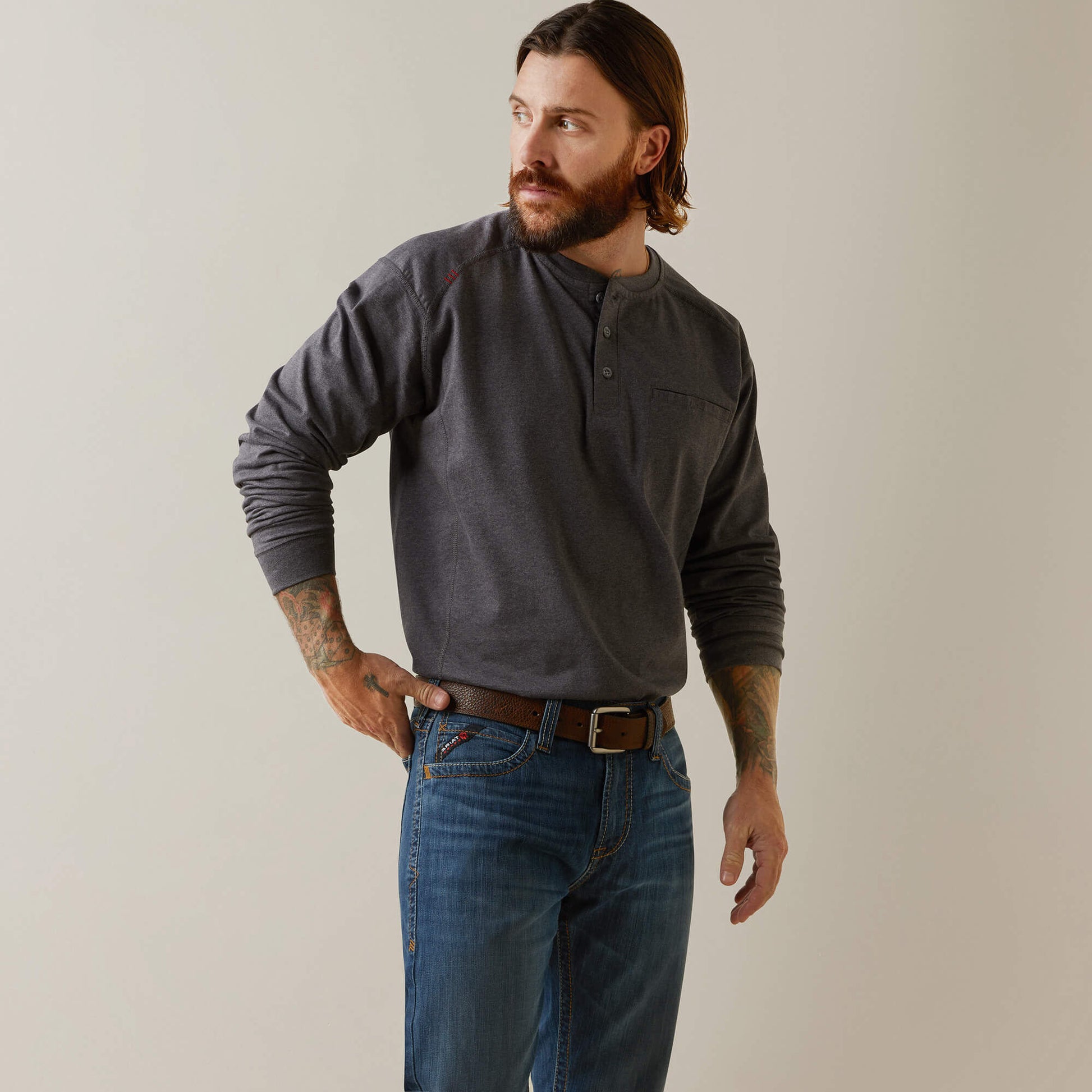 Ariat FR Air Refinery Row Graphic Henley Top