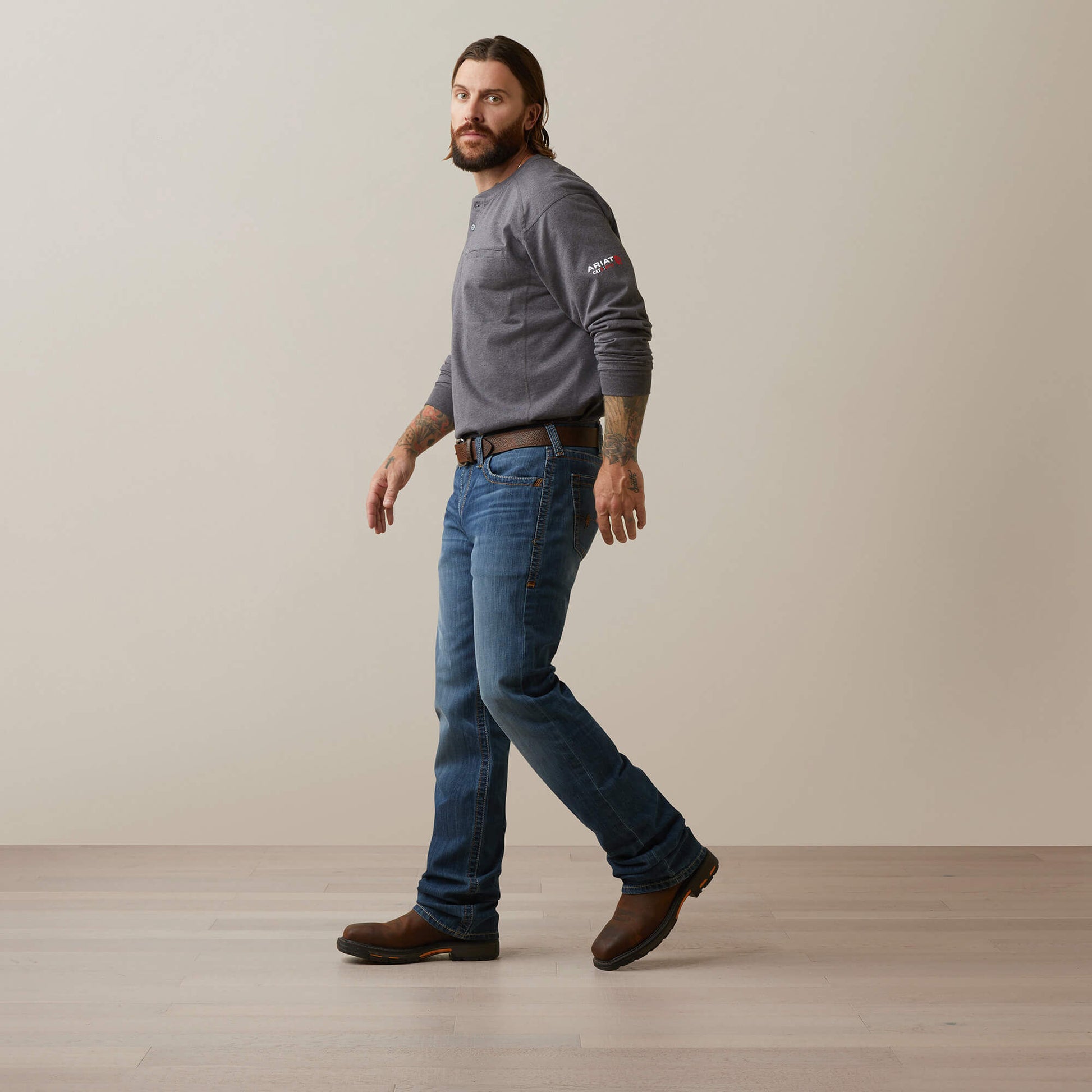 Ariat FR Air Refinery Row Graphic Henley Top