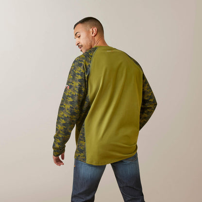 Ariat FR AC Stretch Camo Baseball T-Shirt