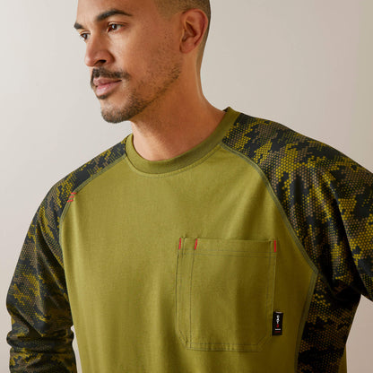 Ariat FR AC Stretch Camo Baseball T-Shirt