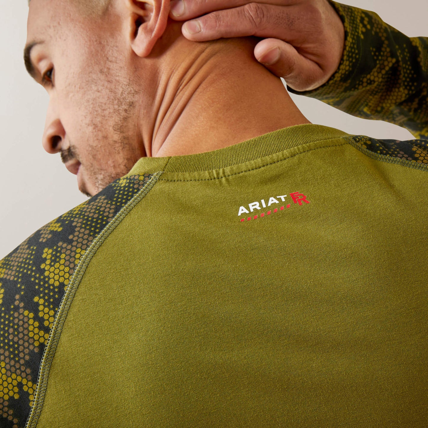 Ariat FR AC Stretch Camo Baseball T-Shirt