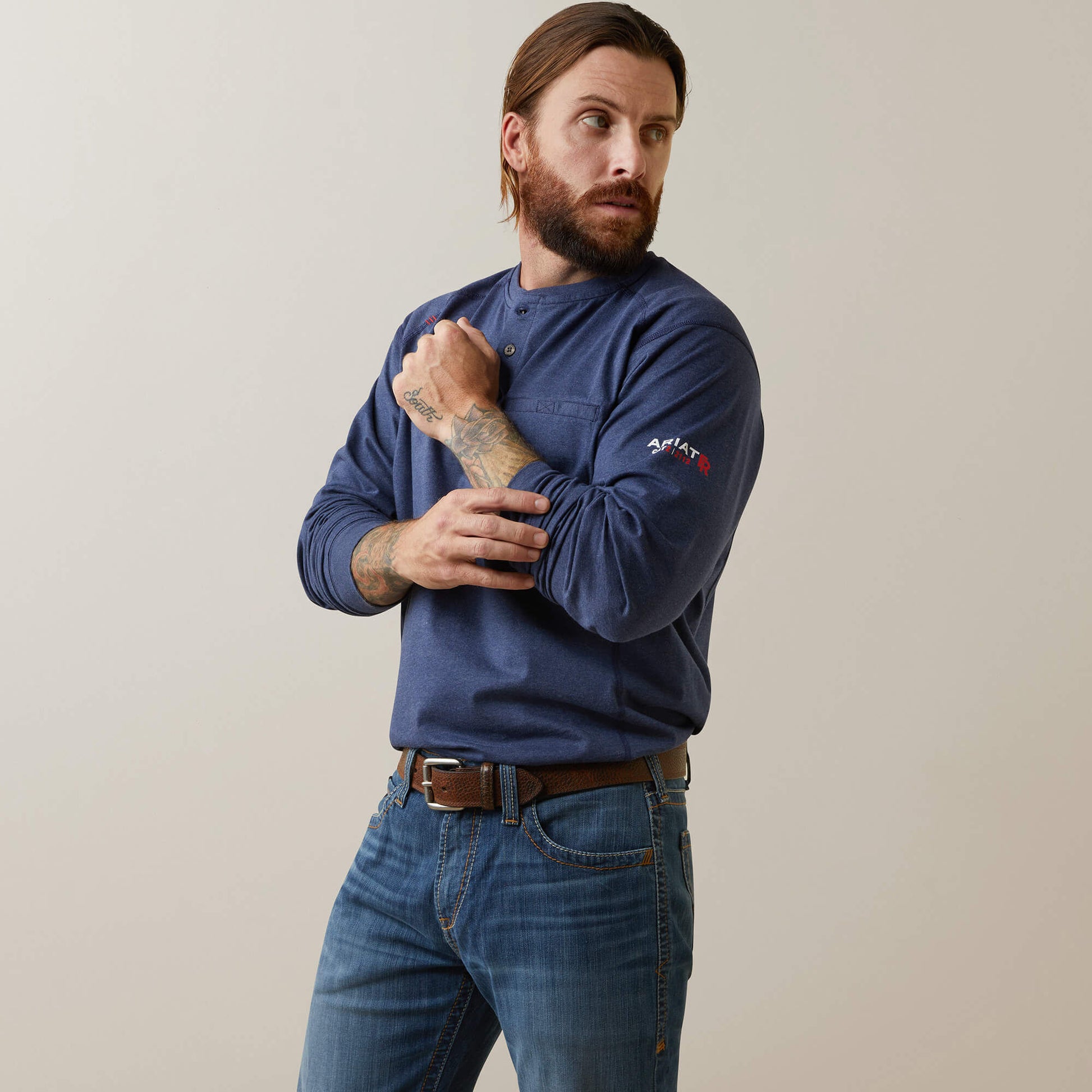 Ariat FR Air Refinery Row Graphic Henley Top