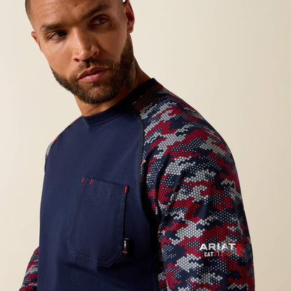 Ariat FR AC Stretch Camo Baseball T-Shirt