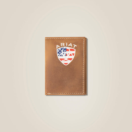Ariat Flag Shield Trifold Wallet