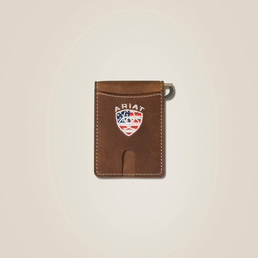 Ariat Flag Shield Clip Wallet