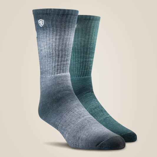 Ariat Incognito Graphic Crew Work Sock 2 Pair Multi Color Pack