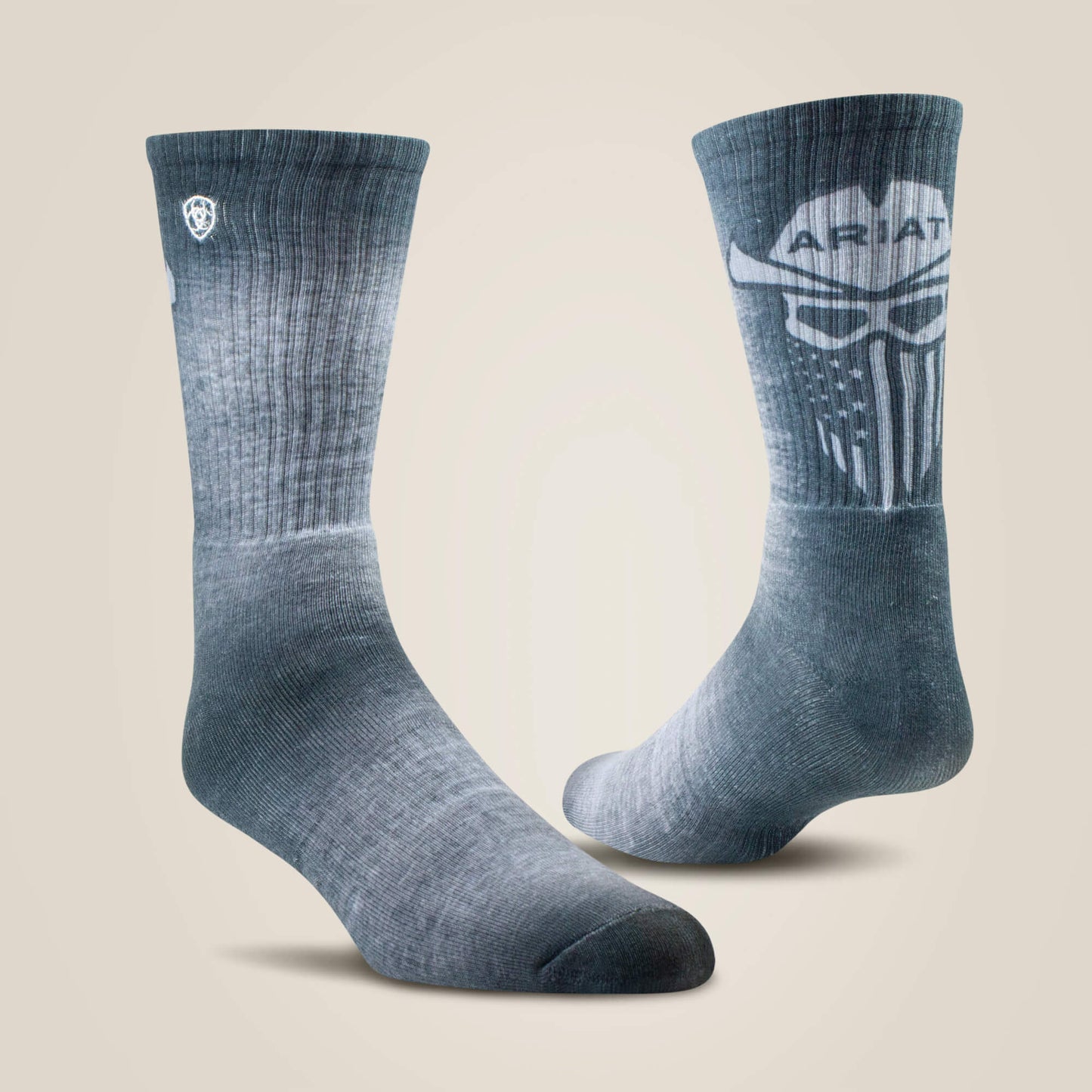 Ariat Incognito Graphic Crew Work Sock 2 Pair Multi Color Pack