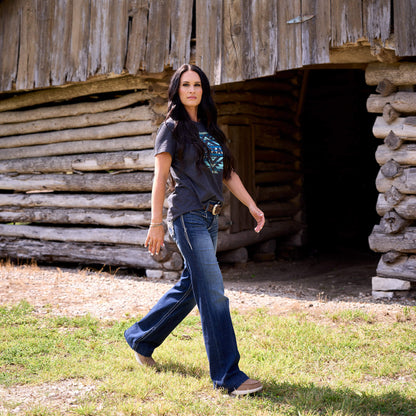 Ariat Trouser Mid Rise Stretch Entwined Wide Leg Jean
