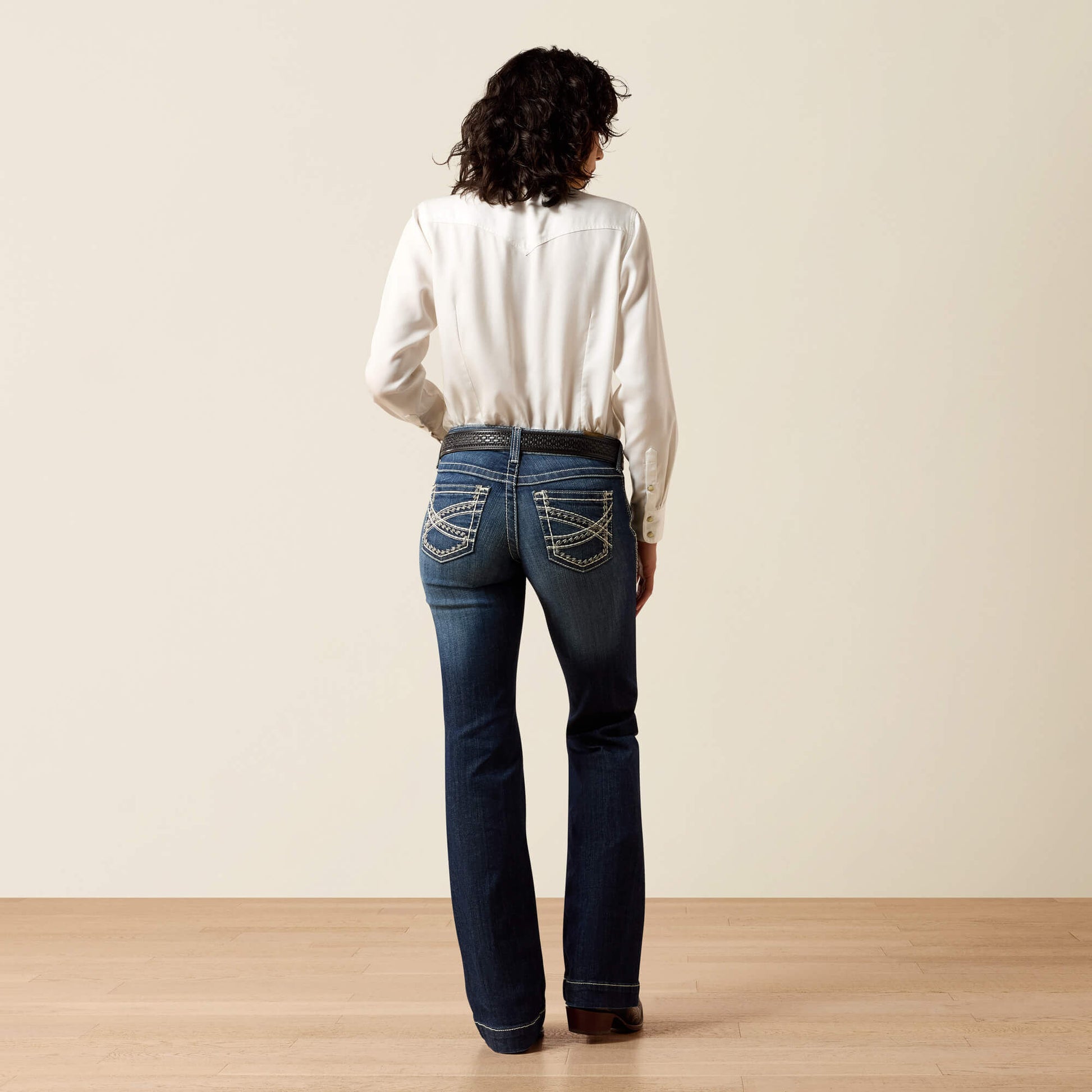 Ariat Trouser Mid Rise Stretch Entwined Wide Leg Jean