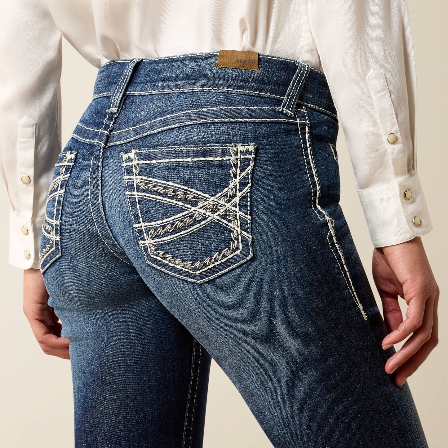 Ariat Trouser Mid Rise Stretch Entwined Wide Leg Jean