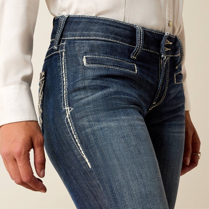 Ariat Trouser Mid Rise Stretch Entwined Wide Leg Jean