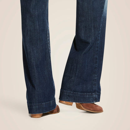 Ariat Trouser Mid Rise Stretch Entwined Wide Leg Jean