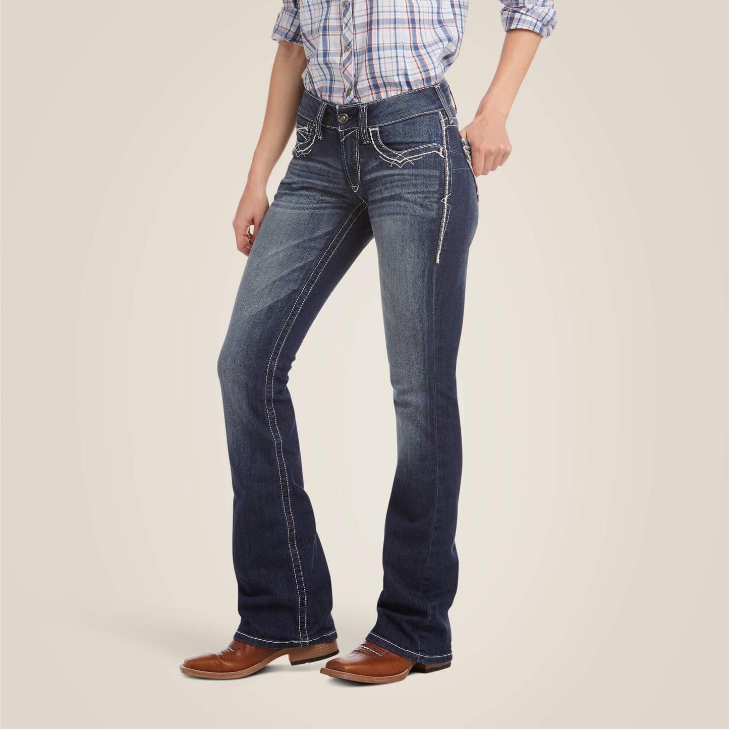 Ariat R.E.A.L. Mid Rise Stretch Entwined Boot Cut Jean