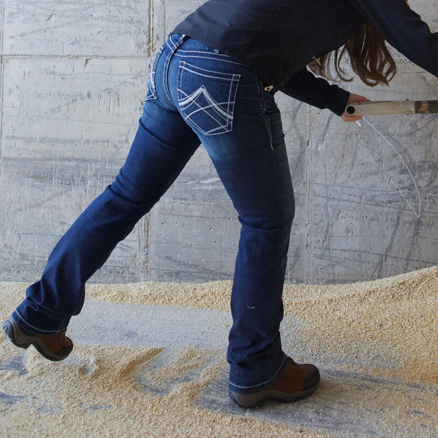 Ariat R.E.A.L. Mid Rise Stretch Whipstitch Boot Cut Jean