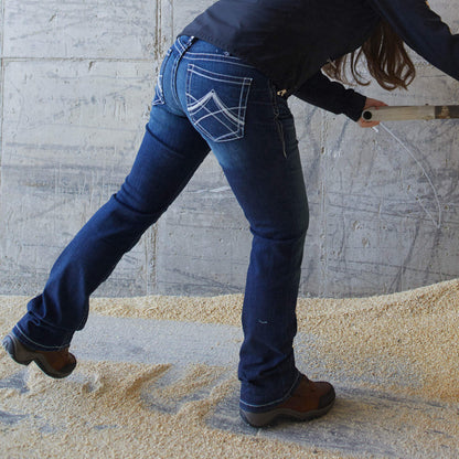 Ariat R.E.A.L. Mid Rise Stretch Whipstitch Boot Cut Jean