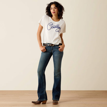 Ariat R.E.A.L. Mid Rise Stretch Whipstitch Boot Cut Jean