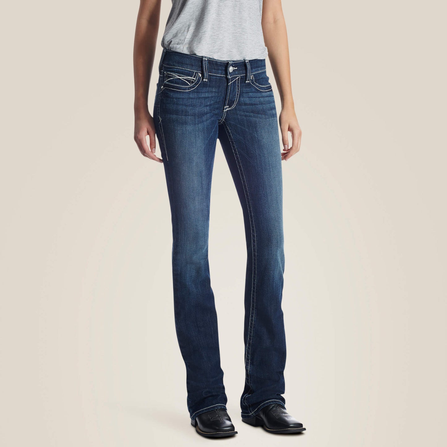 Ariat R.E.A.L. Low Rise Stretch Rosy Whipstitch Boot Cut Jean