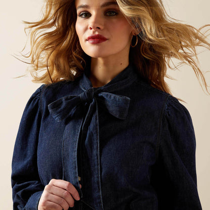 Ariat Puff Sleeve Denim Snap Shirt