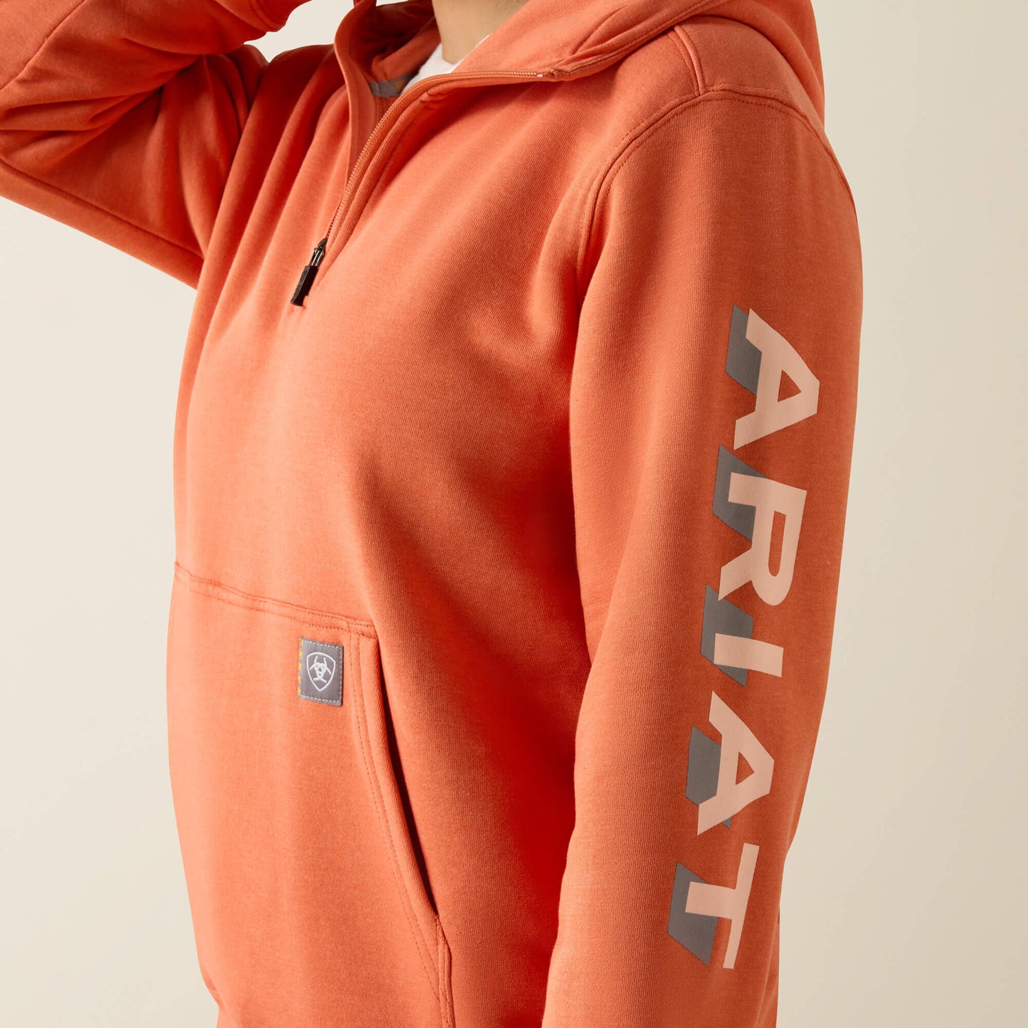 Ariat Rebar Lightweight Logo 1/2 Zip Hoodie